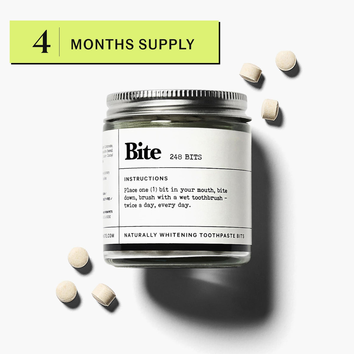Bite Toothpaste Bits – Natural, Remineralizing, Whitening Toothpaste Tablets with Nano-Hydroxyapatite and Xylitol - As Seen On Shark Tank