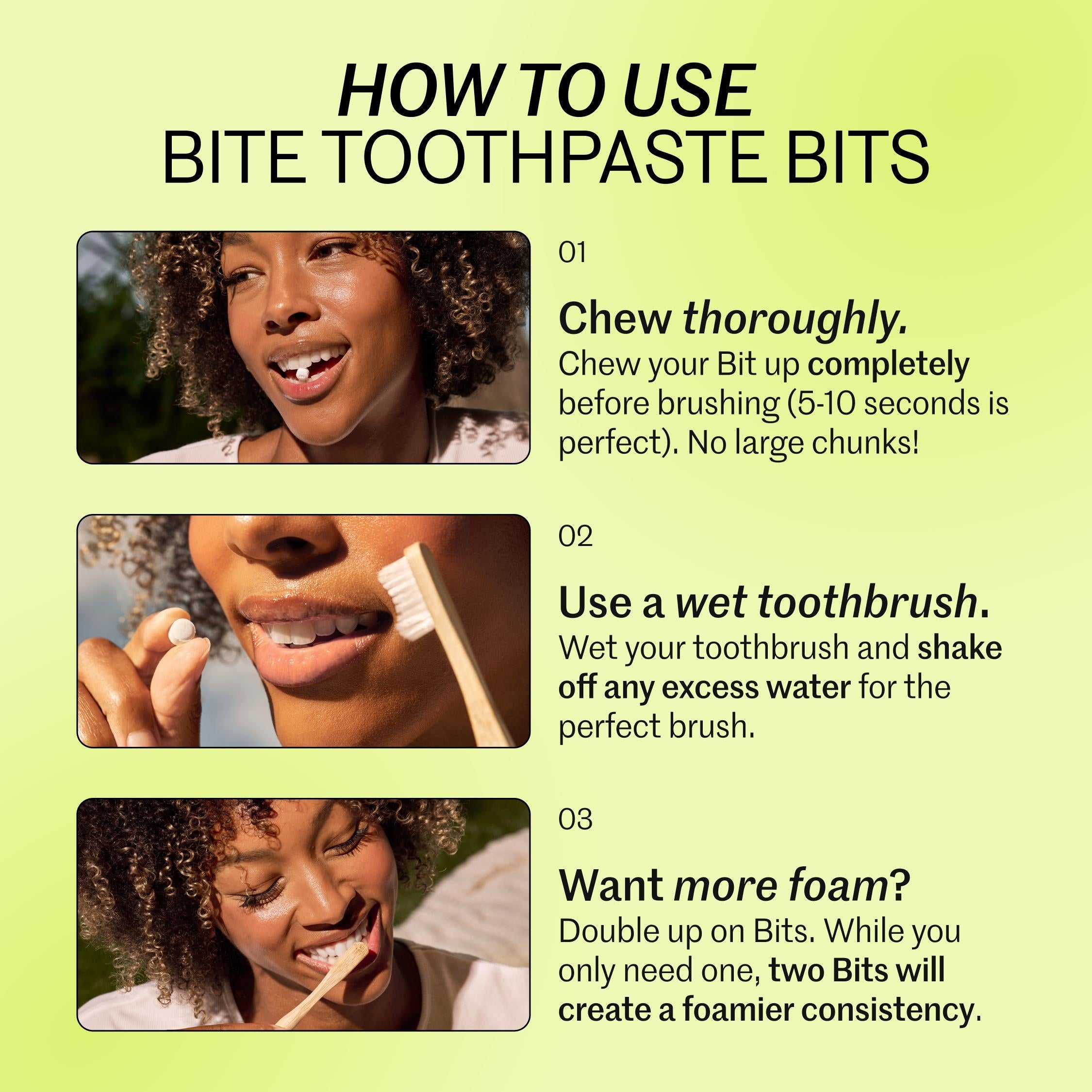 Bite Toothpaste Bits – Natural, Remineralizing, Whitening Toothpaste Tablets with Nano-Hydroxyapatite and Xylitol - As Seen On Shark Tank