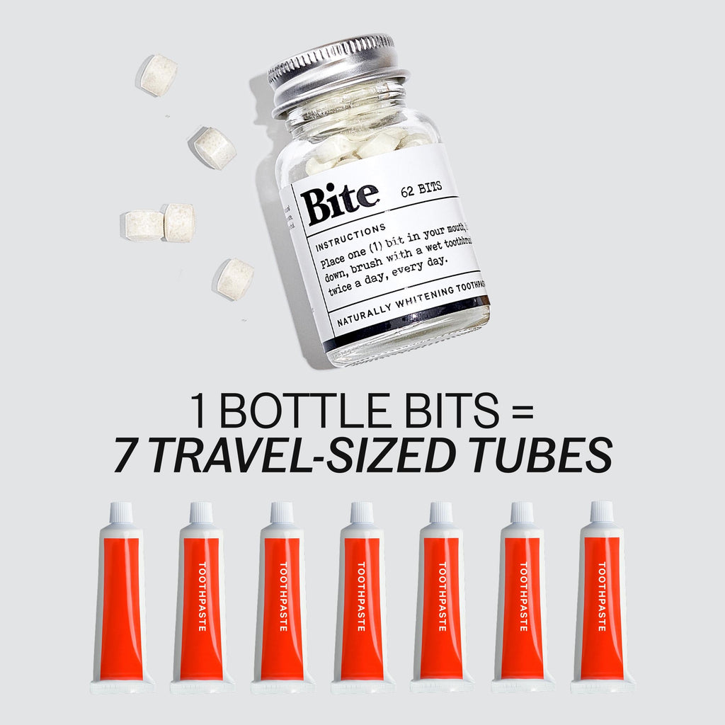 Bite Toothpaste Bits – Natural, Remineralizing, Whitening Toothpaste Tablets with Nano-Hydroxyapatite and Xylitol - As Seen On Shark Tank